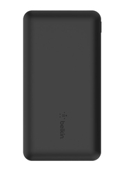 Belkin 10000mAh BoostCharge Power Bank with 2 USB Type A and 2 USB type C Ports, 15W Quick Charge for Apple Devices, Black