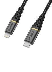 Otterbox 2-Meter Premium Lightning Cable, USB Type-C Male to Lightning for Apple Devices, Black
