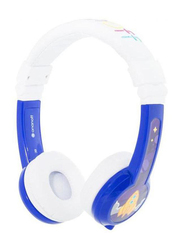 BuddyPhones Explore Foldable 3.5mm Jack On-Ear Headphones with Mic, Blue