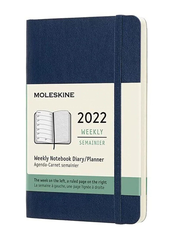 

Moleskine Classic 12-Month 2022 Weekly Soft Cover Planner, 3.5 x 5.5cm, Sapphire Blue