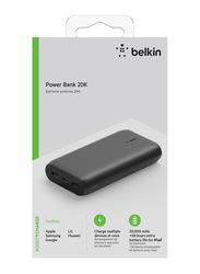Belkin 20000mAh Boost Charge USB Type-C Power Bank, Powerful 15W Tablet and Smartphone Charger with Cable, Black