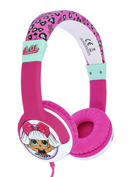OTL L.O.L. My Diva 3.5mm Jack On-Ear Children's Headphones, Safe Volume Limiting 85dB, Pink