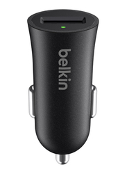 Belkin Boostup USB Car Charger with USB Type A to USB Type-C Cable, 18W, Black
