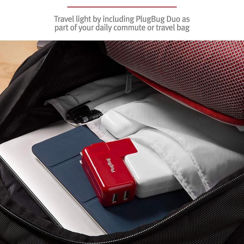 Twelve South PlugBug Duo All in One Charger for Apple MacBook, Red/White