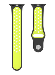 BeHello Premium Silicone Strap for Apple Watch 42mm/44mm, Black/Yellow