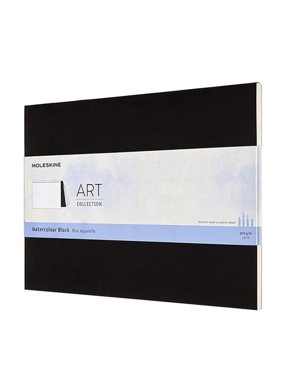 

Moleskine Art Collection Water Block Album with Paper for Watercolours, 20 Sheets, 300 GSM, 23 x 3cm Black