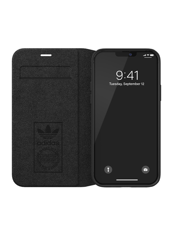 Adidas Samba Apple iPhone 12/12 Pro Folio Mobile Phone Flip Case Cover, White/Black