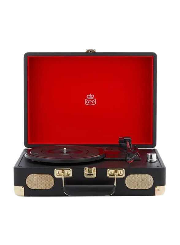 GPO Retro Soho Vinyl Record Player with Built-In Speaker, Black