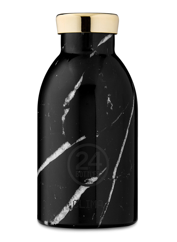 24Bottles 330ml Clima Marble Double Walled Insulated Stainless Steel Water Bottle, Black