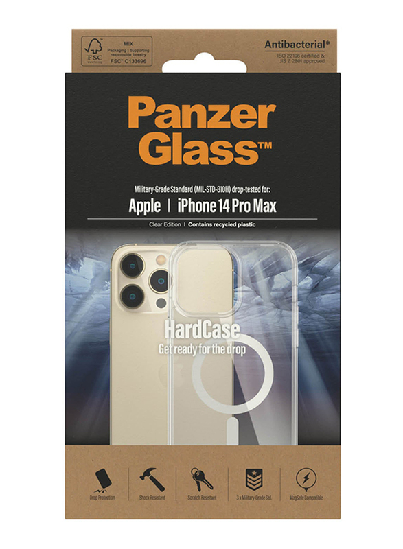 Panzerglass Apple iPhone 14 Pro Max 2022 Hard Case MagSafe Mobile Phone Case Cover, Clear