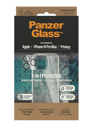 Panzerglass Apple iPhone 14 Pro Max 2022 Clear Case + Privacy Screen Protector Set with Wireless Charging, Clear