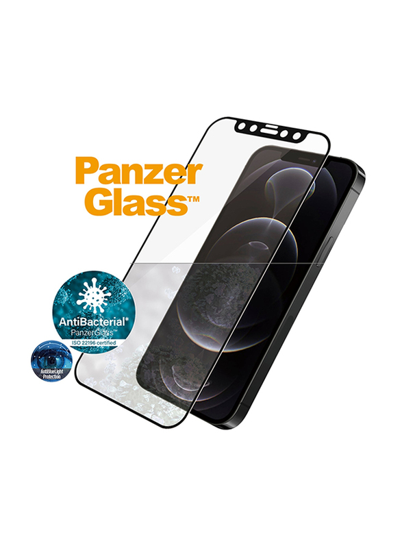 PanzerGlass Apple iPhone 12/12 Pro Anti-Blue Light Edge-to-Edge Mobile Phone Tempered Glass Screen Protector, Black Frame/Anti-Bluelight