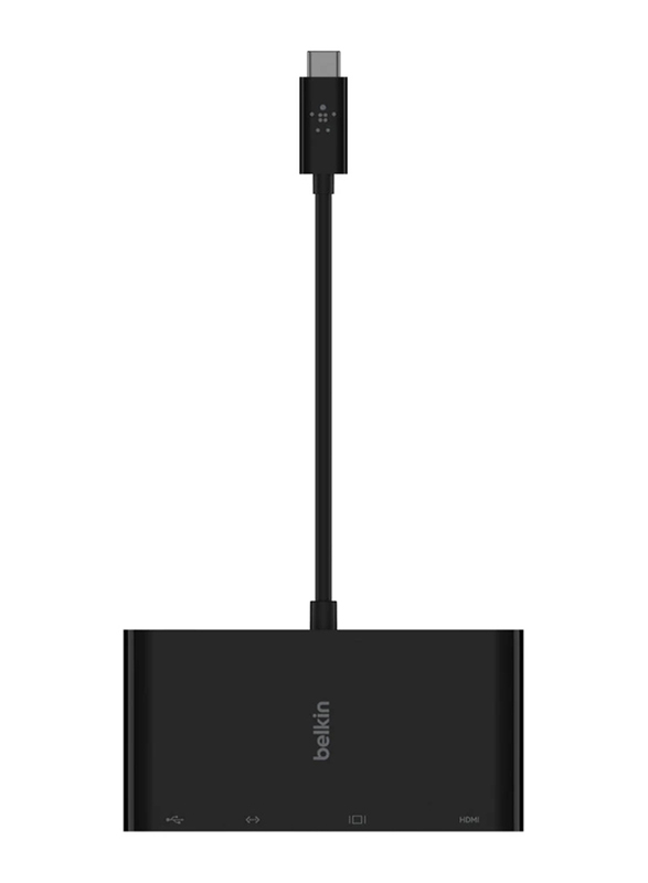 Belkin USB Type-C to HDMI/VGA/DVI/Display Port Adapter for Mac/Windows Laptops/USB-C Devices, 10cm Cable, Black