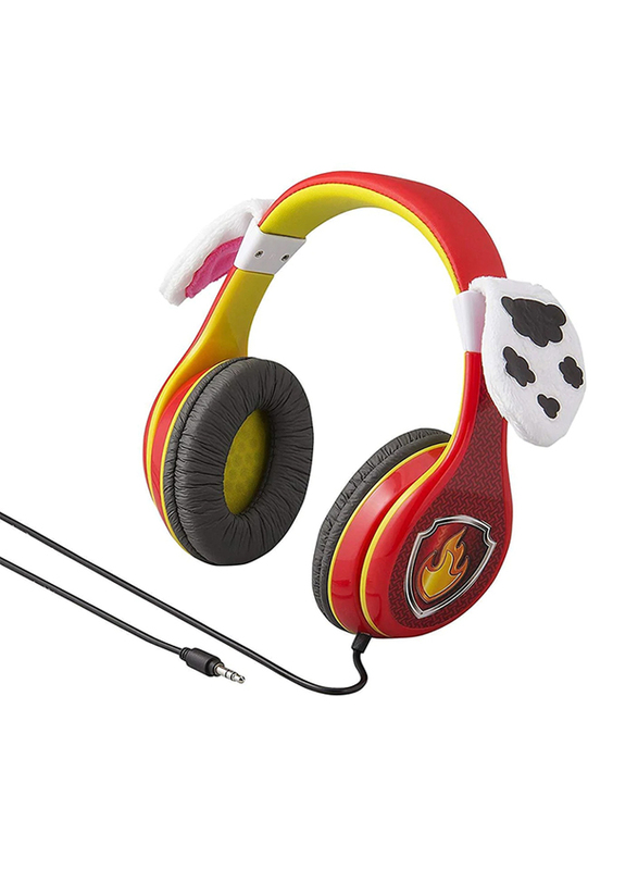 iHome Kiddesigns Marshall Wired On-Ear Headphones Volume Limited With 3 Settings, Paw Patrol, Red