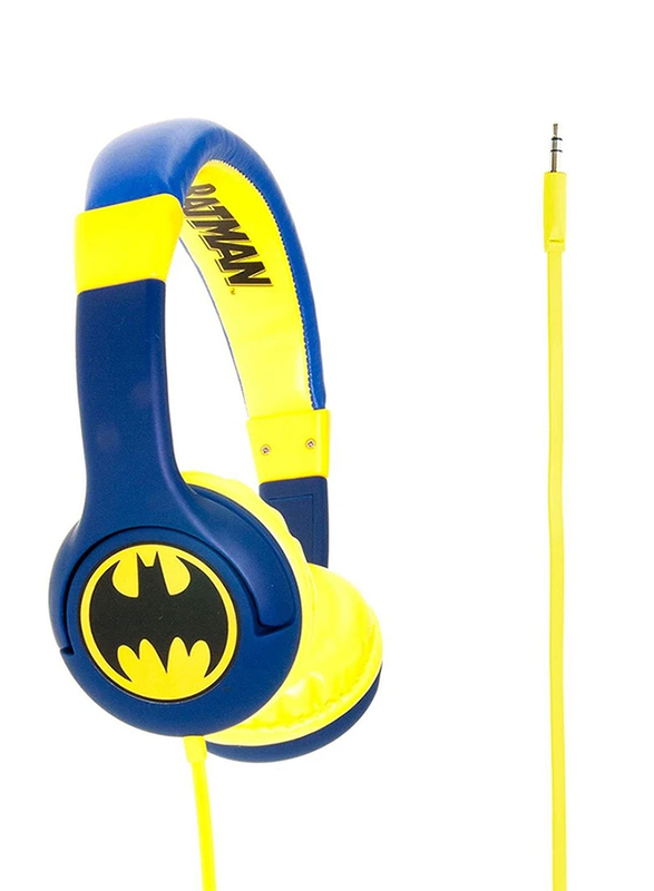 سماعات او تي ال 3.5mm جاك جونيرز للاطفال على الاذن هيدفونز، باتمان كابت كروسيدر، ازرق