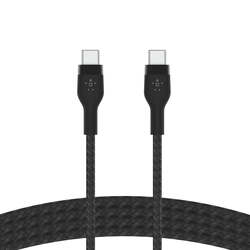 Belkin BoostCharge Pro Flex Braided USB-C to USB-C Charge & Sync Cable 1M Fast Charge Power Delivery, Heavy Duty, for Apple MacBook Air/Pro, iPad Pro/Air/Mini, Samsung Galaxy S23/22 Ultra - Black