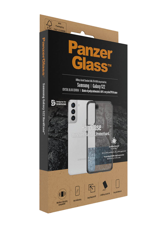 Panzerglass Samsung Galaxy S22 Hard Mobile Phone Back Cover, Clear/Black