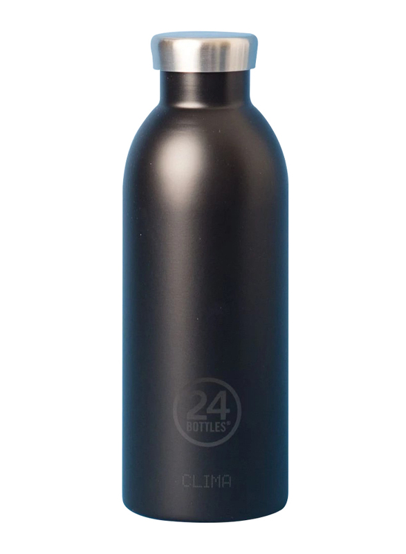 24 بوتلز زجاجة مياه كليما عازلة من الستانلس ستيل سعة 500 مل, توكسيدو بلاك