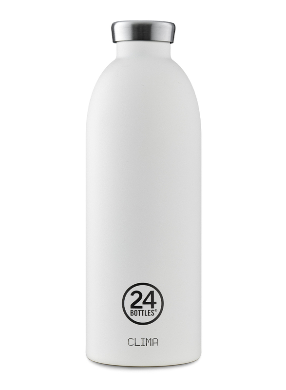 24Bottles 850ml Clima Double Walled Insulated Stainless Steel Water Bottle, Ice White