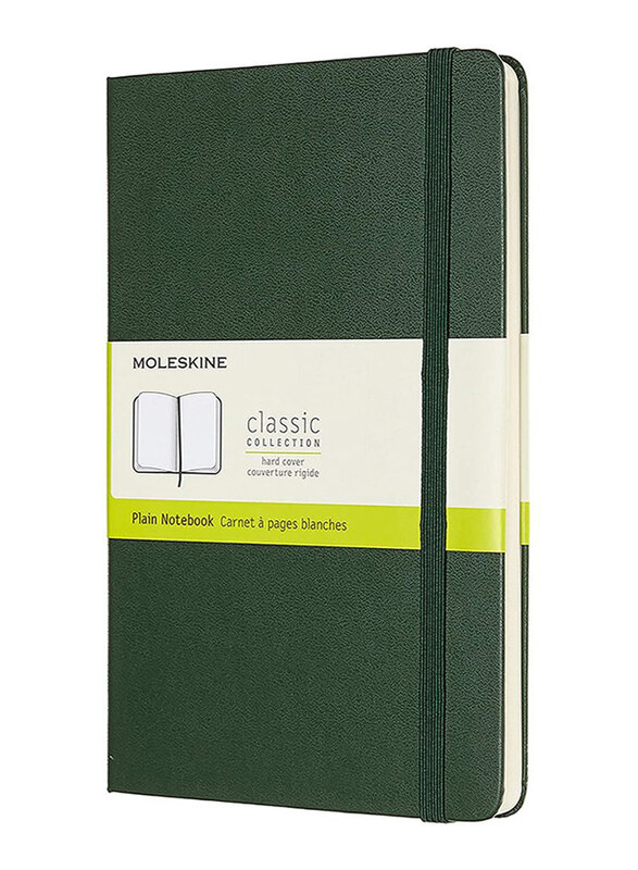 

Moleskine Classic Plain Paper Notebook with Hard Cover & Elastic Closure, 13 x 21cm, Myrtle Green