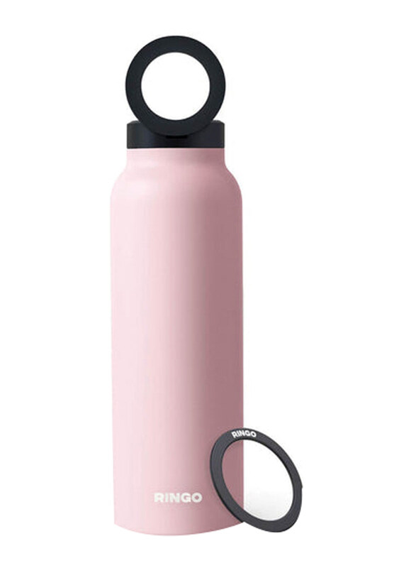 

Ringo 32Oz Water Bottle + Free Magnetic Booster Ring. Stainless Steel Hydration Bottle with Integrated MagSafe Phone Mount, Pink