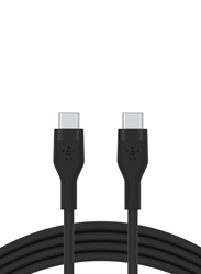 Belkin 2-Meter Boost Charge Flex USB-C Cable, USB Type-C to USB Type-C for Apple iPad Pro/Air 4/MacBook Pro/Air Samsung Galaxy Note 20/S21/S20/Z, Black