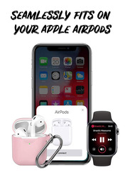 KeyBudz PodSkinz Keychain 2G Case for Apple AirPods 1/2, Blush Pink