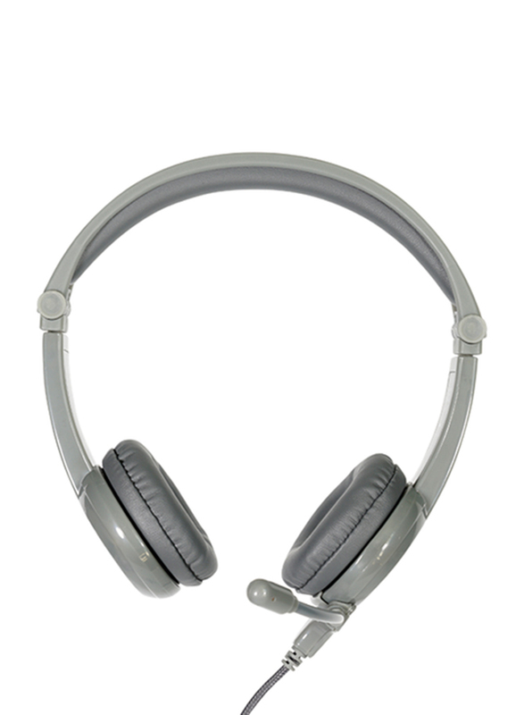 BuddyPhones Galaxy 3.5mm Jack On-Ear Gaming Headphones, with Mic, Grey