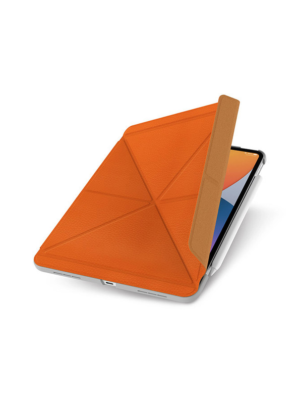 Moshi Apple iPad Air (10.9-inch 4th Gen)/iPad Pro (11-inch) VersaCover Leather 3 Viewing Angles Premium Smart & Foldable Tablet Flip Case Cover, Sienna Orange