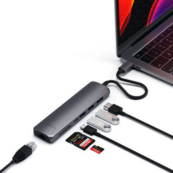 Satechi USB Type-C Slim Multi Port with Ethernet Adapter, Space Grey