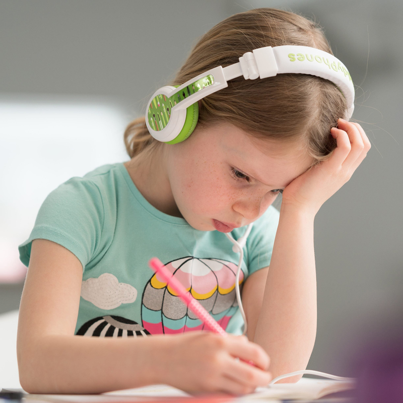 BuddyPhones School Plus Kids Wired On-Ear Headphones, Green