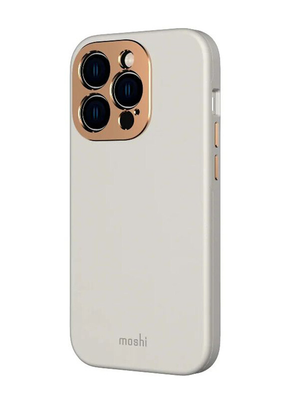 

Moshi 6.1 inch Apple iPhone 14 Pro (2022) Napa MagSafe & Cam Slim Leather with Drop Protection, Scratch Resistant, Aluminum Lens & Buttons Shield Mobi