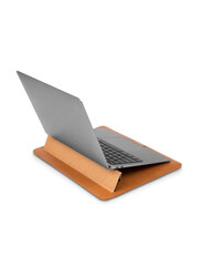 Moshi Muse 3-in-1 Leather Laptop Sleeve with Stand for Apple MacBook Air/Pro 13-inch, Caramel Brown