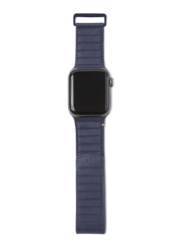 Decoded Leather Magnetic Traction Strap for Apple Watch Series 5/4/3/2/1 42mm/44mm, Blue