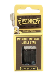 Kikkerland Hand Crank Twinkle Twinkle Little Star Music Box, Brown