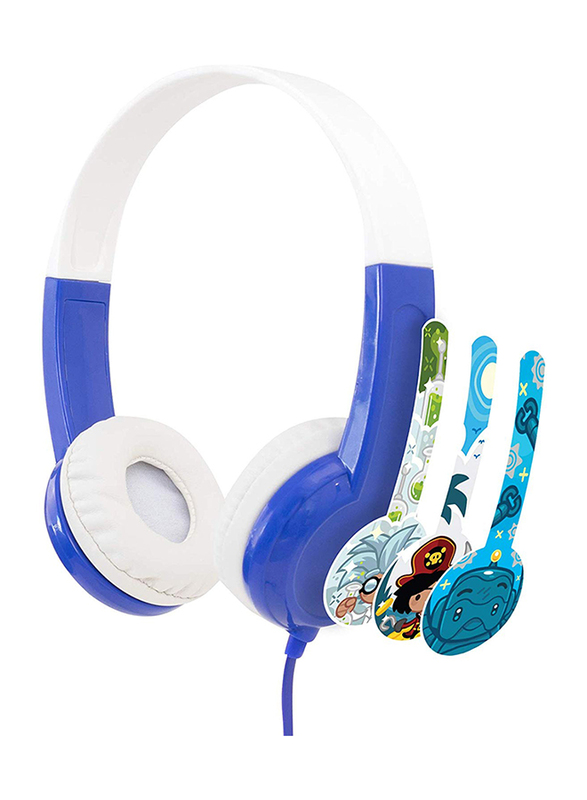 BuddyPhones Connect 3.5mm Jack On-Ear Headphones, Blue