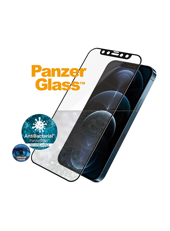PanzerGlass Apple iPhone 12 Pro Max Anti-Blue Light Edge-to-Edge Mobile Phone Tempered Glass Screen Protector, Black Frame/Anti-Bluelight