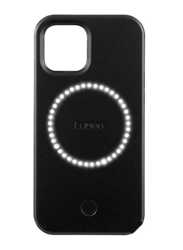 Lumee Apple iPhone 12/12 Pro Halo Selfie Mobile Phone Case Cover, Matte Black