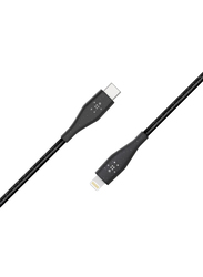 Belkin 1.2-Meter Boost Up Charge Lightning Cable, USB Type-C Male to Lightning with Duratek Strap for Apple iPhone 8 or Later, Black