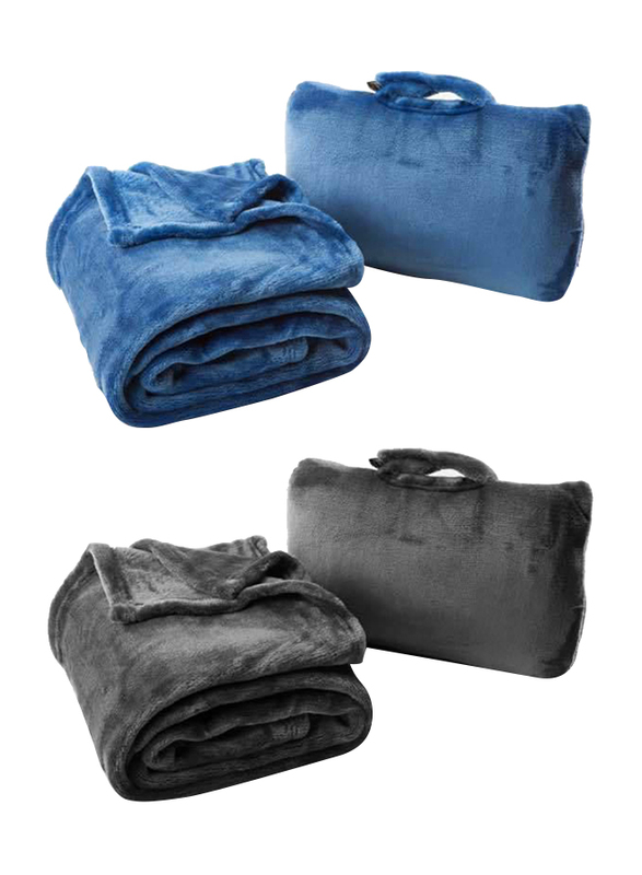 Cabeau Fold 'n Go Blanket, Charcoal Black