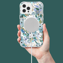 Rifle Paper Co. Apple iPhone 13 Pro Antimicrobial Magsafe Mobile Phone Case Cover, Garden Party Blue