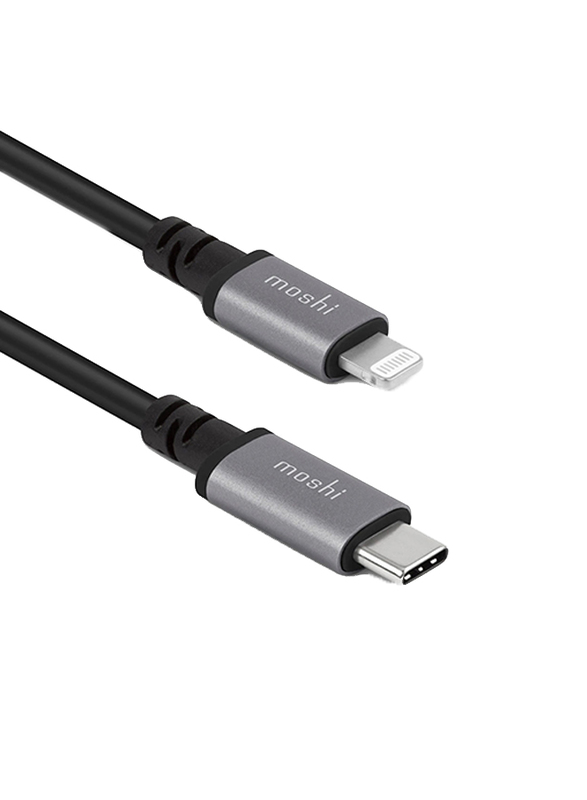 Moshi 3-Meter Lightning Cable, USB Type-C Male to Lightning for Apple iPhone/iPad/iPod, Black