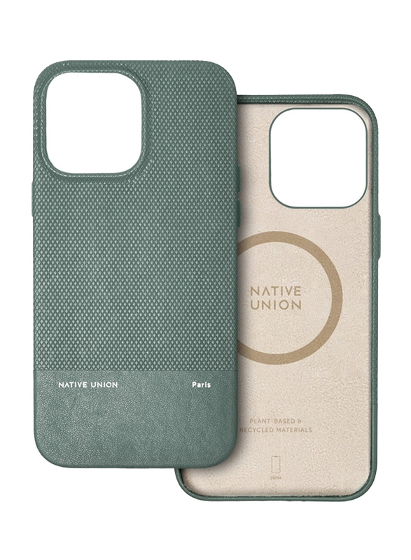 Native Union Apple iPhone 15 Pro Max 2023 (RE) Classic Leather Mobile Phone Case Cover with Magsafe, Green