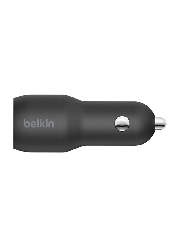 Belkin Boost Charge Car Charger, Dual USB Type A Port, 24W, Black