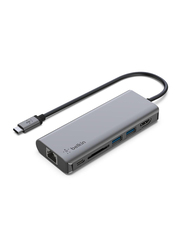 Belkin Connect USB-C 6-in-1 Multiport Hub, Grey