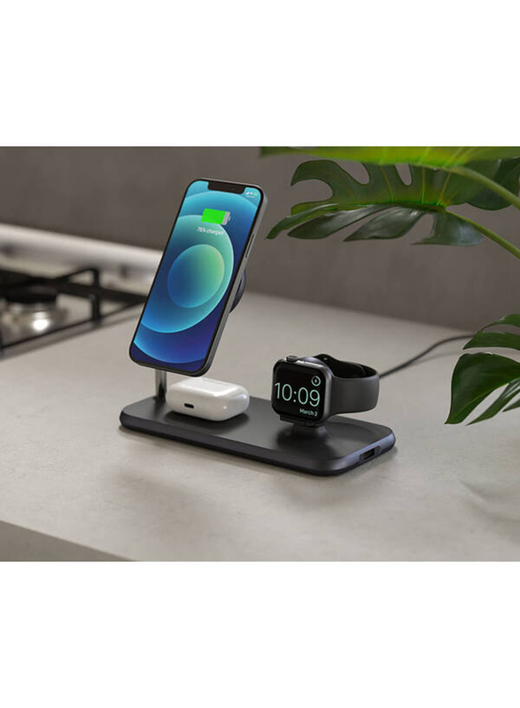 Zens 4-in-1 Aluminium MagSafe Compatible Wireless Charger, Black