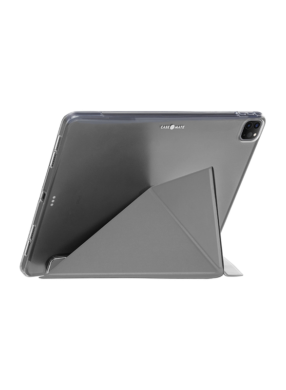 Case-Mate Apple iPad Pro (5th Generation) 12.9-inch (2021) Multi-Stand Origami Folding Folio Tablet Flip Case Cover, Grey