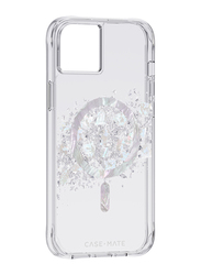 Case-Mate Apple iPhone 14 Plus 2022 Pearl Mobile Phone Case Cover with Magsafe, Clear/White