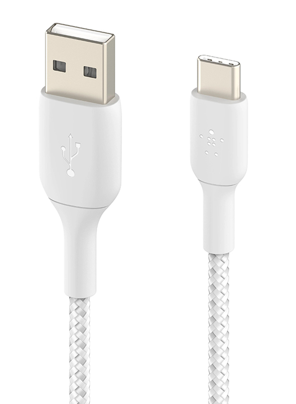 Belkin 1-Meter Boost Charge Braided USB Type-C Cable, USB Type A Male to USB Type-C, White