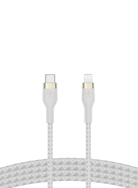 Belkin 1-Meter Boost Charge Pro Flex Lightning Cable, USB Type-C to Lightning for Apple Devices, White